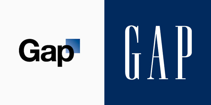 Evolution of the Gap brand logo